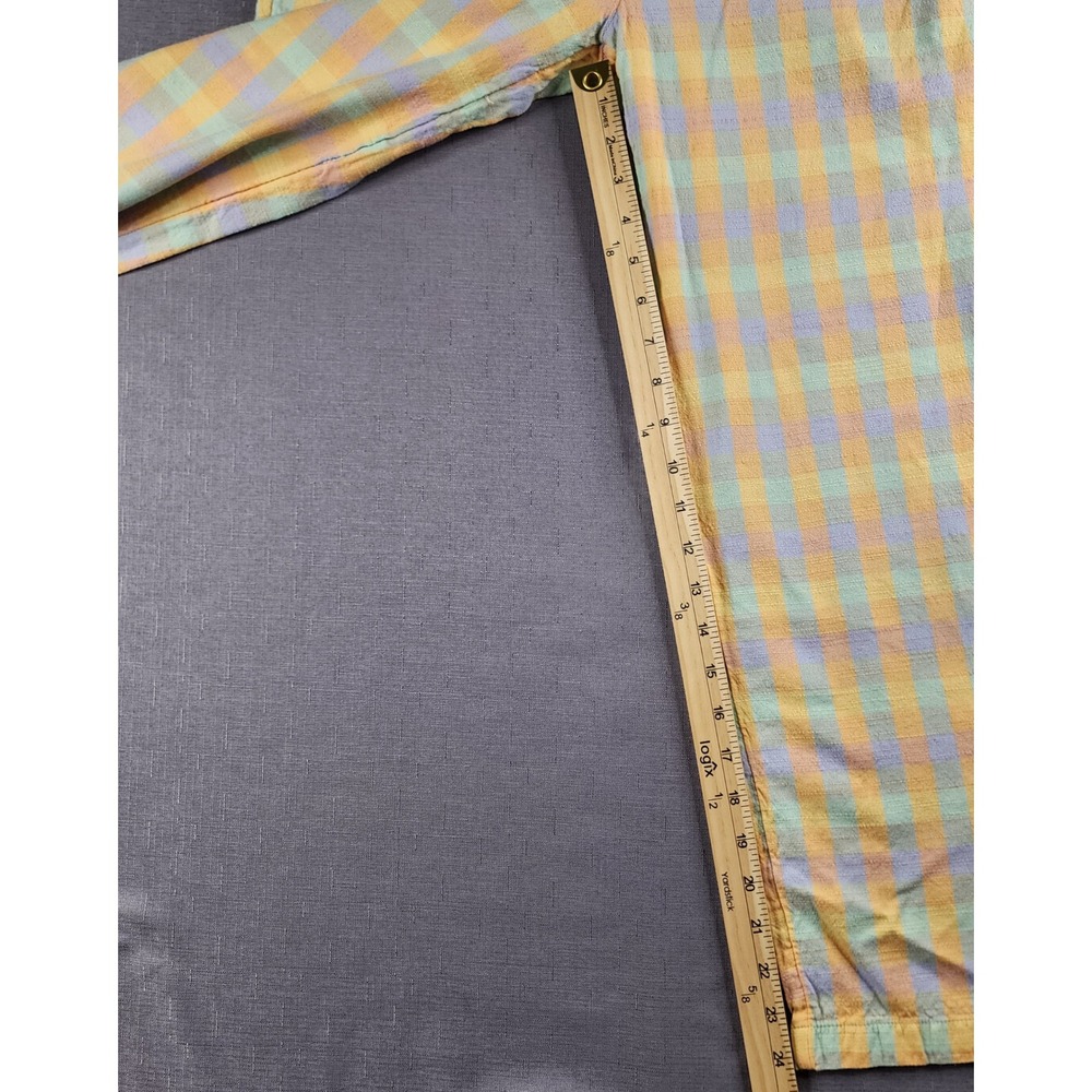 Billabong Into You Womens Pants Large Colorful Gingham Plaid Wide Leg Summer L - Picture 6 of 11
